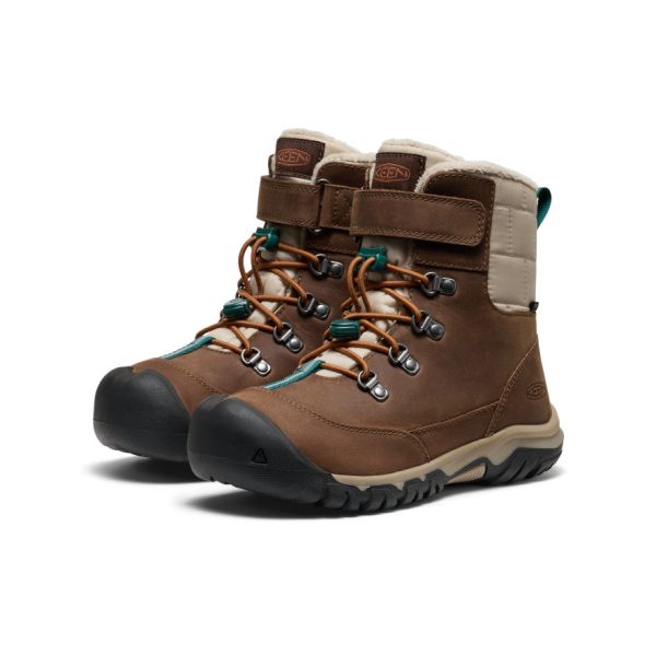 Big Kids' Kanibou Waterproof Winter Boot  |  Dark Earth/Roasted Pecan