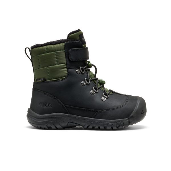 Big Kids' Kanibou Waterproof Winter Boot  |  Black/Bronze Green