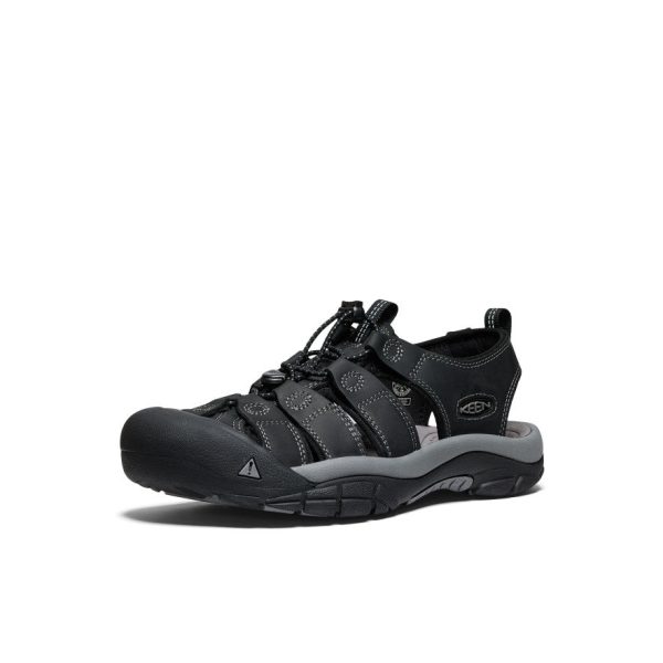 Men's Newport Leather Sandal | Black/Steel Grey