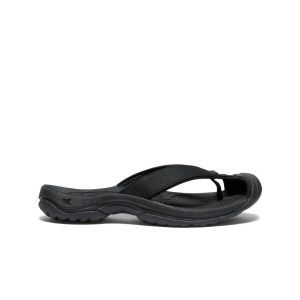 Women's Waimea Leather Flip-Flop  |  Black/Black