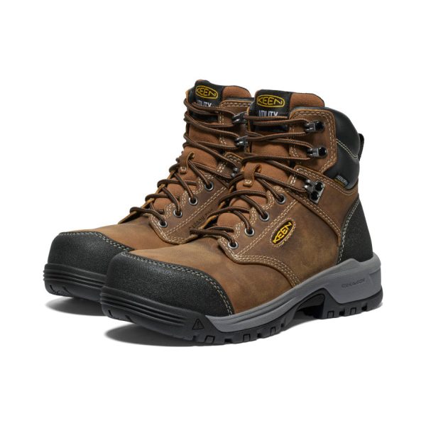 Women's Evanston 6 Waterproof Boot (Carbon Toe)  |  Bison/Black