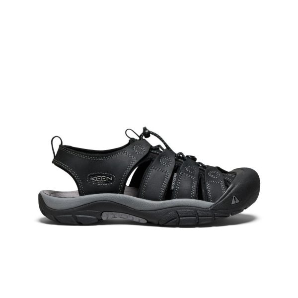 Men's Newport Leather Sandal | Black/Steel Grey
