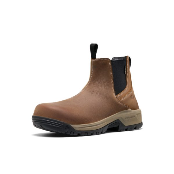 Men's Evanston Chelsea Waterproof Work Boot (Carbon Toe)  |  Bison/Black
