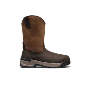 Men's Flatland Pull-On Waterproof Work Boot (Soft Toe)  |  Bison/Black