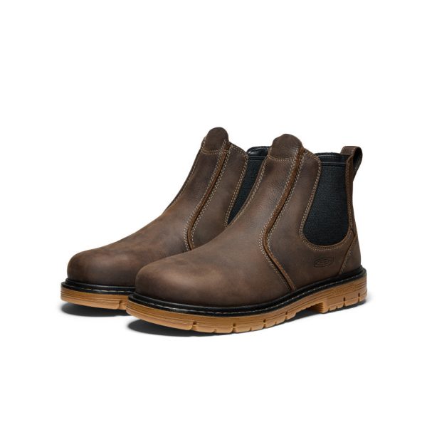 Men's San Jose Chelsea 90° Heel Boot (Aluminum Toe) | Cascade Brown/Gum