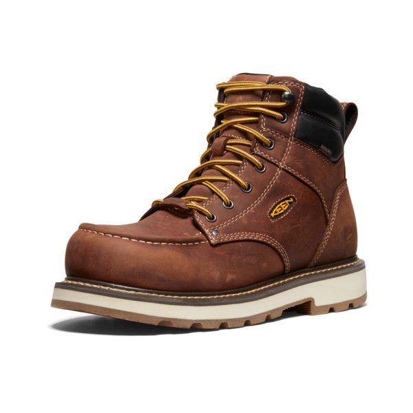 Men's Cincinnati 6 Waterproof 90° Heel Boot (Carbon Toe) | Tuscan Red/Sandshell