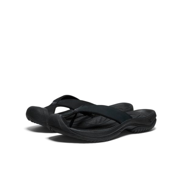 Men's Waimea Leather Flip-Flop | Black/Black