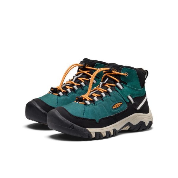 Big Kids' Targhee IV Waterproof Hiking Boot  |  Mediterranea/Flame Orange