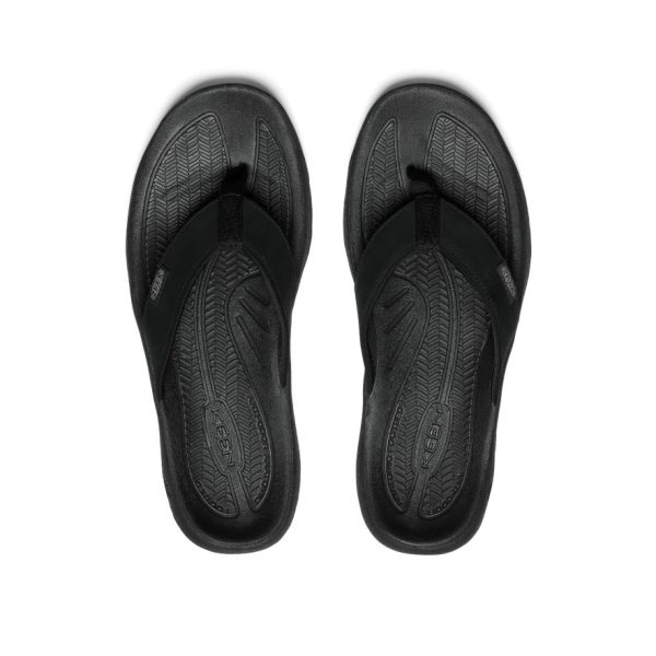 Men's Kona Leather Flip-Flop  |  Black/Steel Grey