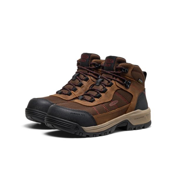 Women's Skokie Waterproof Work Boot (Carbon Toe)  |  Bison/Black